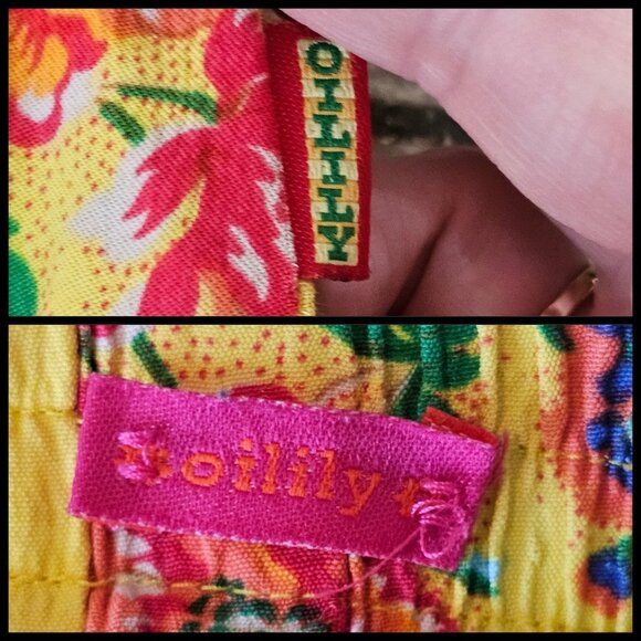 VTG Oilily Womens Yellow Floral Maxi Skirt Long Pullon Sz S M Pleated Viscose - Picture 7 of 11